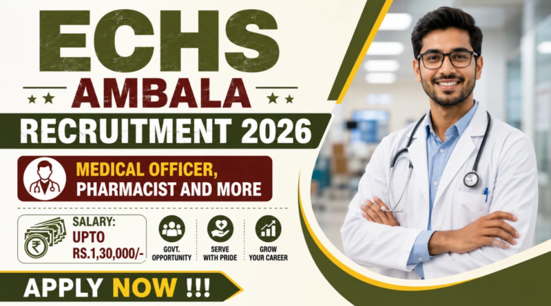 ECHS Ambala Recruitment 2026 notification for 100 posts | NovaKhabar