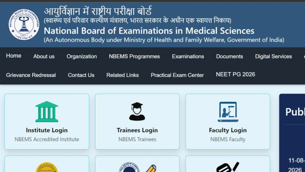 NEET PG candidate login portal natboard.edu.in | NovaKhabar