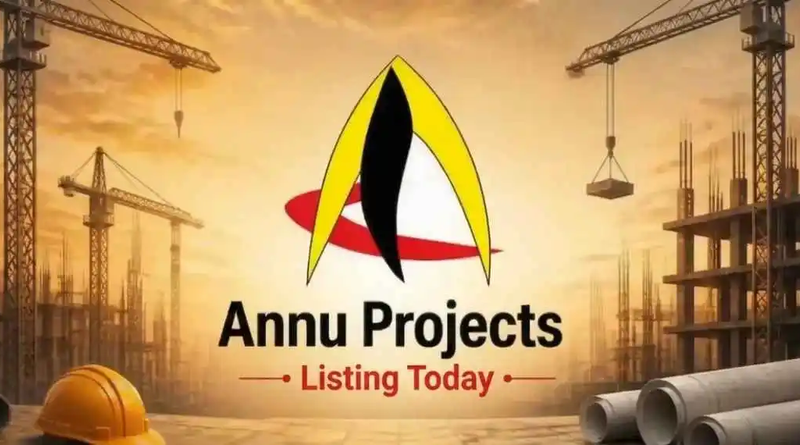 Annu Projects share price chart showing 27% discount NSE listing | NovaKhabar